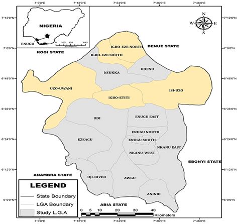 Enugu State Nigeria. Source. Adopted from Nwokocha and Madu (2020). | Download Scientific Diagram