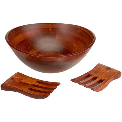 Large Wooden Salad Bowls with Salad Hands | Lipper International