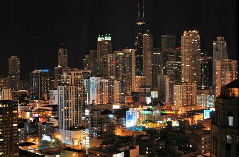 Chicago Skyline at Night in Illinois image - Free stock photo - Public Domain photo - CC0 Images