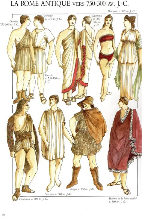 an old fashion book with different types of roman clothing