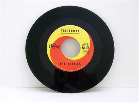 45 Vinyl Record, The Beatles, Yesterday, Act Naturally, 5498 Capitol records, yr 1965 | The ...