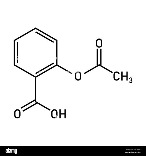 Chemical structure of Aspirin or Acetylsalicylic acid (C9H8O4 ...