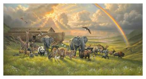 Noah's Ark 2 by 2 Rainbow Animals Abraham Hunter for Elizabeth Studio 9601 Priced by the 24-inch ...