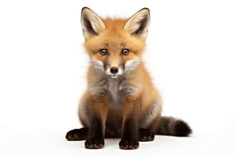 Premium AI Image | Wild red fox cub on a white background