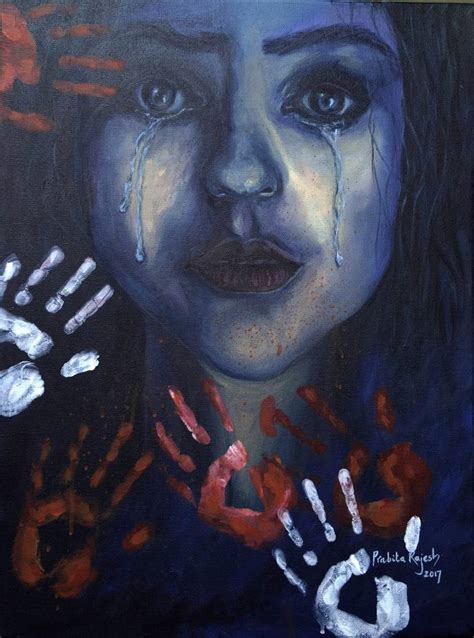 TEARS AGAINST VIOLENCE Painting by Prabita Rajesh | Saatchi Art