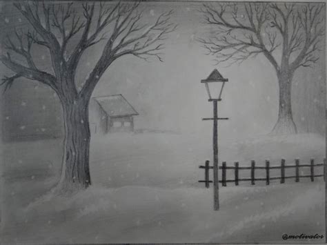 Winter Scene Sketch at PaintingValley.com | Explore collection of Winter Scene Sketch