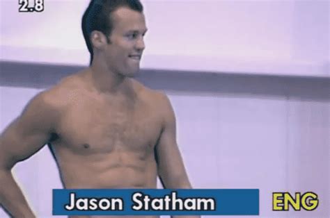 Jason Statham competes for England in the diving competition at the ...