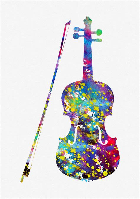 Violin-colorful Digital Art by Erzebet S - Pixels