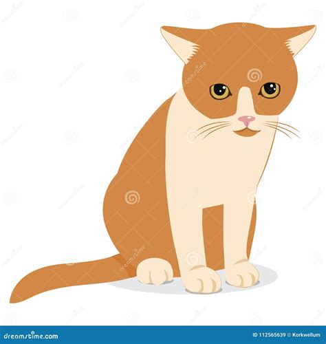 Cat Wants To Come in. Sad Forlorn Cat. Cartoon Vector Illustration. Stock Vector - Illustration ...