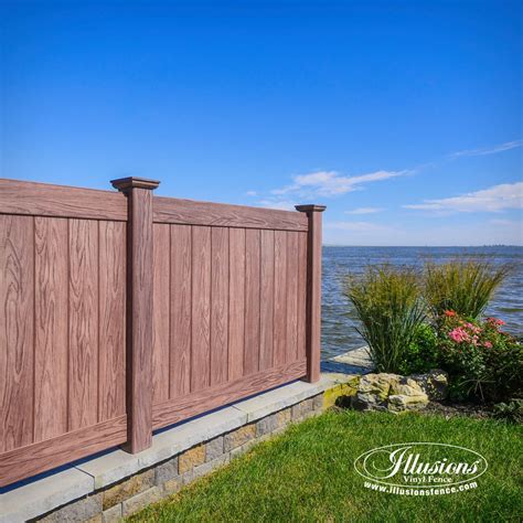 Gorgeous Illusions Walnut PVC Vinyl Fence - Illusions Vinyl Fence