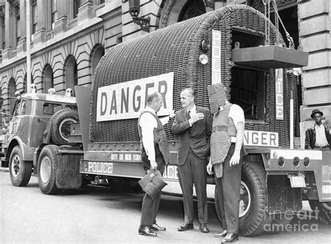 NYC Police Bomb Squad and Bomb Truck at work. 1965 Photograph by ...