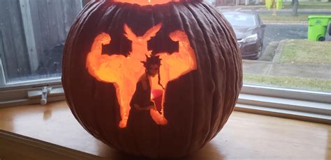 One for all 2018, pumpkin carving, large gourd. : r/Art