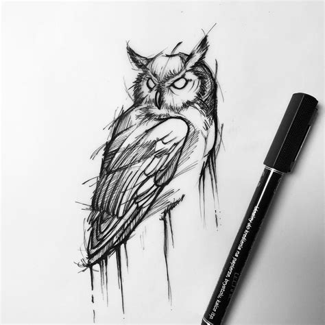 Owl #owl #owltattoo #owltattoodesign #tattoo #sketch #sketchtattoo | Tattoo sketches, Owl sketch ...