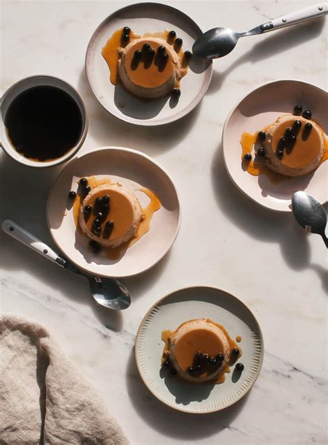 Milk Tea Flan with Brown Sugar Boba - A Cozy Kitchen