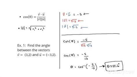 How to Find the Angle Between Two Vectors Given in Component Form ...