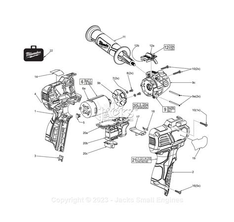 Milwaukee 2438-22 Cordless M12 Variable Speed Spot Polisher Parts Parts Diagram for Cordless M12 ...