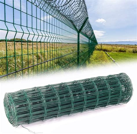 INMOZATA Green PVC Coated Wire Mesh Fencing Rolls Netting Galvanized Steel Mesh Chicken Wire ...