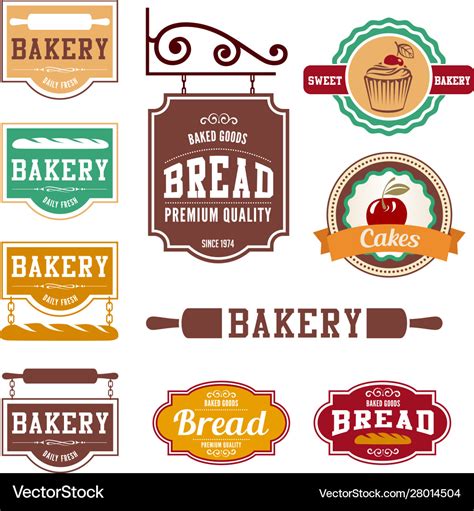 Bakery vintage labels such as logo design Vector Image