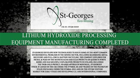 Lithium Hydroxide Processing Equipment Manufacturing Completed ...