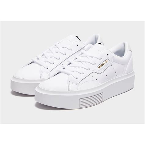 adidas Originals Leather Sleek Super Sneakers in Cloud White / Crystal White / co (White) - Save ...