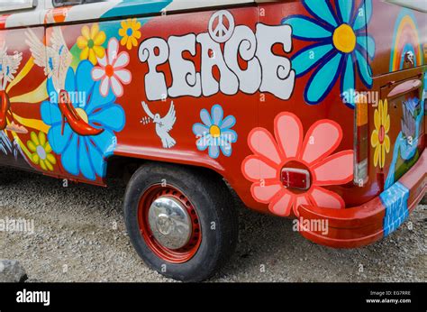 Painted VW, Hippie Van Stock Photo - Alamy