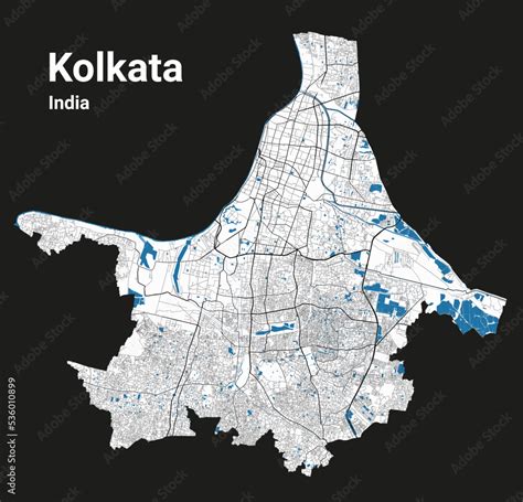 Kolkata map. Detailed map of Kolkata city administrative area ...