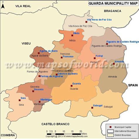 Guarda Map | Map of Guarda District, Portugal