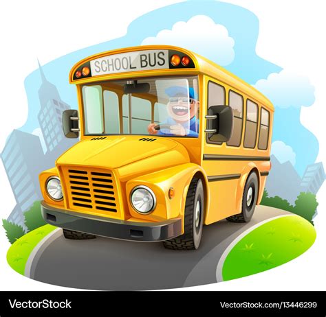 Funny school bus Royalty Free Vector Image - VectorStock