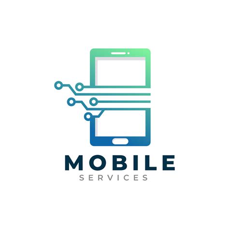 Mobile Service Logo Design Template. Phone Combined with Tech Circuit ...