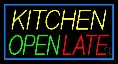 Kitchen Open Late LED Neon Sign - Restaurant Neon Signs - Everything Neon