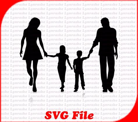 Family Silhouette Vectors SVG 2, Svg, Dxf, Cricut, Silhouette Cut File ...