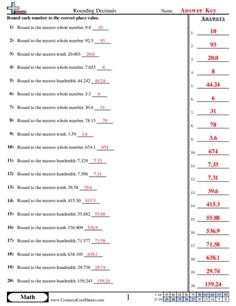 Rounding Worksheets - Worksheets Library