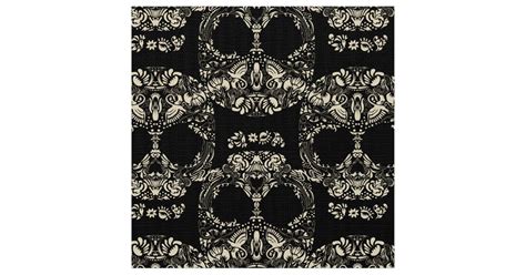 Floral skull pattern fabric | Zazzle