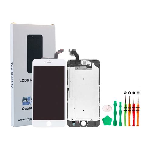 Screen Repair Kits :: iPhone 6 Plus White Premium Glass Screen Replacement Repair Kit + Small ...