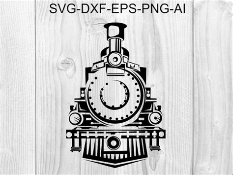 Steam Train SVG 1 Train, Front View, Vintage, Retro, Locomotive Vector Svg, Dxf, Png, Eps, Ai ...