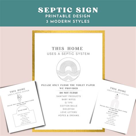 Septic Sign Bathroom Septic Tank Sign Printable - Etsy