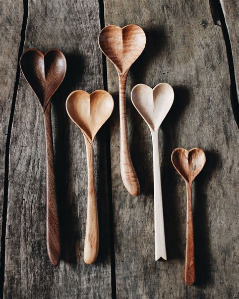 Wooden Heart Spoons | Hand Carved Heart Spoon | Wooden Cooking & Serving Spoon | Dreamware ...