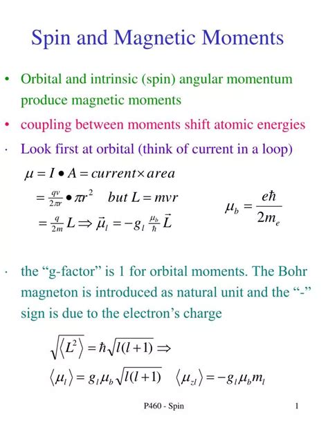 PPT - Spin and Magnetic Moments PowerPoint Presentation, free download - ID:6669933