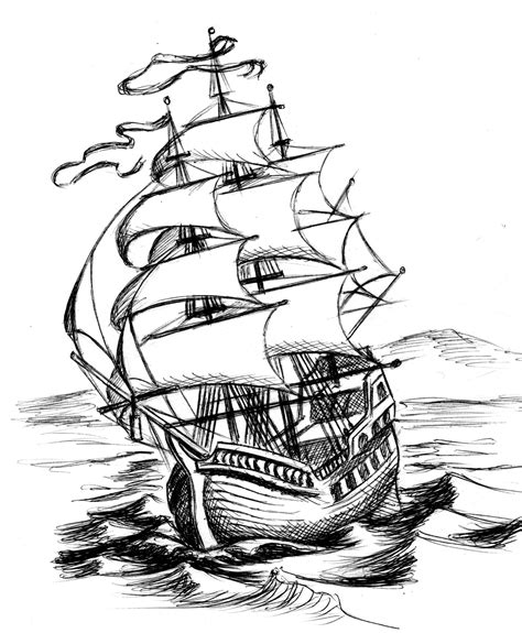 Pirate Ship Drawings Images - Image to u