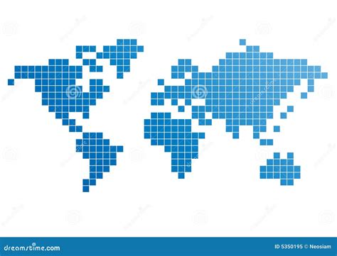 World Pixel Continents Logo Map Design Vector Illustration ...