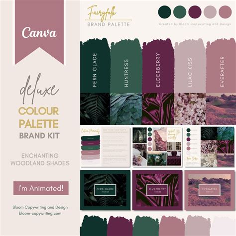 Deluxe Brand Palette Editable Canva Colour Palette With Hex Codes Small Business Branding Kit ...