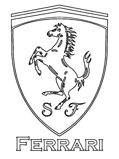 Ferrari Car Logo Coloring Page - Free Printable Coloring Pages for Kids