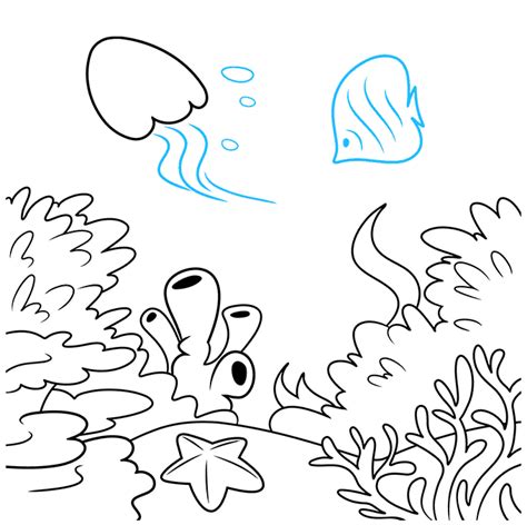 How to Draw a Coral Reef - EASY Step by Step Tutorial | Easy Drawing Guides