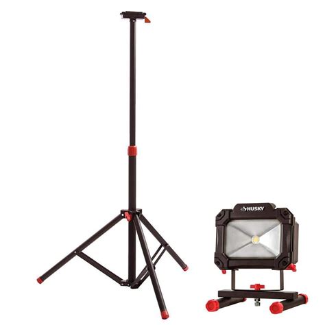 Husky Tripod for Portable LED Work Light and 1500 Lumens Rechargeable LED Work Light K9028 - The ...