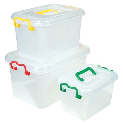 Small Storage Box With Handle - Sturdy & Clear