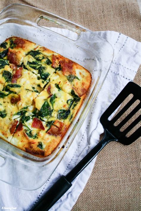 Spinach, Bacon and Feta Egg Bake - A Savory Feast