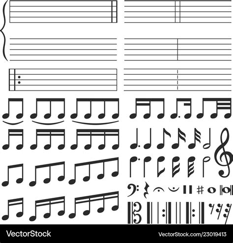 Music notes musical melody notation note tone Vector Image