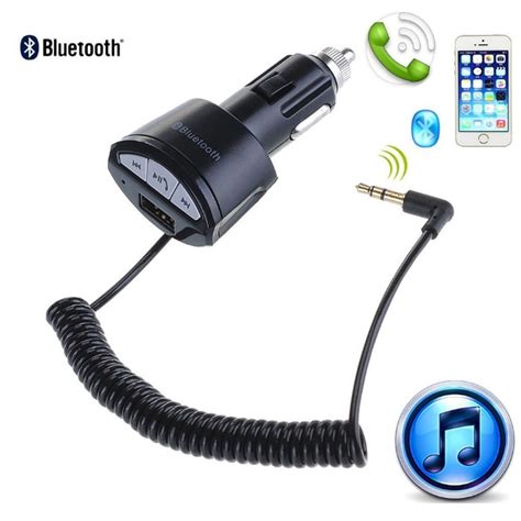 AGPtEK Car Bluetooth Adapter A2DP 3.5mm Car Handsfree Bluetooth AUX Stereo Audio Receiver ...