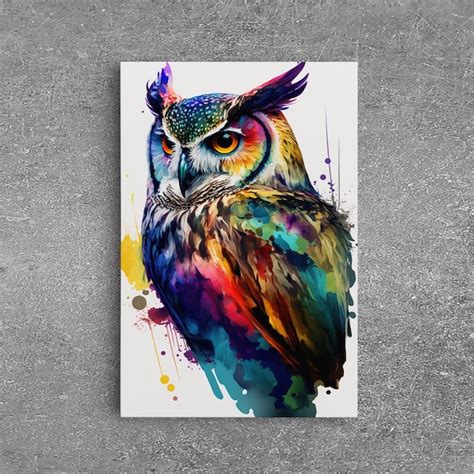 Owl Canvas Painting - Etsy