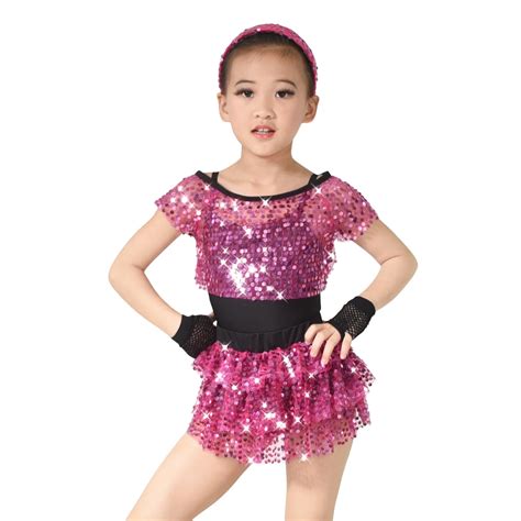 Sequins Tap Dance Clothing Kids Jazz Dance Costumes Ballroom Dresses For Girls Party And Wedding ...